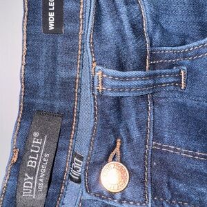 Judy Blue Relaxed Fit Blue Jeans with Classic Denim Texture. Womens